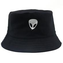 Unisex alienígena bordado de moda de algodón sombrero de cubo de viaje al aire libre sombreros casuales de los hombres de las mujeres gorras de pescador plana tapa al por mayor 2024 - compra barato