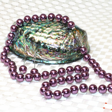 Frete grátis roxo 8mm rodada simulado-pérola shell beads colar brincos pop presentes da festa de presentes casamentos jóias 18 polegada B2359 2024 - compre barato