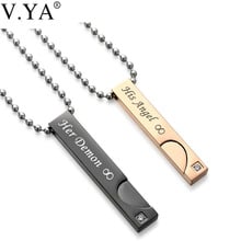 V.Ya His Angel & Her Demon Infinite Love Couple Necklaces Stainless Steel Women Men Promise Jewelry Valentine's Gifts Drop Ship 2024 - buy cheap