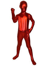 (KC974)Children Halloween Full Body Shiny Metallic Zentai Suit Fancy Dress Costume 2024 - buy cheap