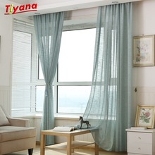 On Sale Solid linen Curtains For living Room bed room Colorful White Sheer Curtain Yellow Tulle Blue Curtains Pink WP342a *30 2024 - buy cheap