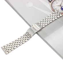 24mm polido sólido aço inoxidável pulseira de relógio masculino pulseiras de pulseira de metal 2024 - compre barato