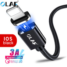 OLAF Magnetic 3A Fast charging USB data cable charger for iphone 6 6S 7 8 Plus X XR XS Max iPad Mobile Phone USB Charger Adapter 2024 - buy cheap