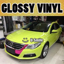 Glossy Lime Green Self Adhesive Vinyl GLOSS LIME GREEN Vinyl Car Wrap Film Decal Sheet Bubble Free Size:1.52x30m/Roll 2024 - buy cheap