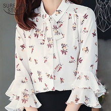 New short sleeve Chiffon blouse 2019 Summer Office Lady Casual loose print Women tops and blouse 2760 50 2024 - buy cheap