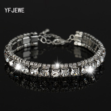 YFJEWE Fashion full rhinestone crystal sliver plated bracelets bangles for women luxury jewelry accessories Christmas Gift #B121 2024 - buy cheap