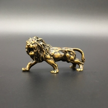 Collection Chinese Brass Carved Animal A Running Lion Exquisite Small Statue 2024 - buy cheap