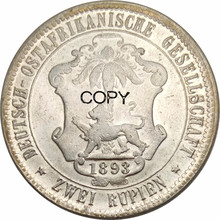 África Oriental alemã 2 Rupien Wilhelm II 1893 Cuproníquel Banhado A Prata Copiar Coin 2024 - compre barato