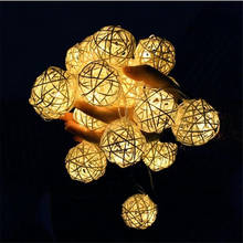5M 28Led Rattan Ball Lights Morocco String Lights Fairy Lamp Thai Garden Party Wedding Home Decor Holiday Lighting 2024 - buy cheap