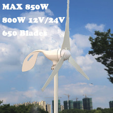 Max 850W AC 12V 24V Wind Turbine Generator 800W horizontal wind turbine with 12v 24v AUTO PWM controller 2024 - buy cheap