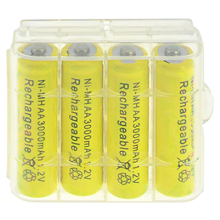 4/8/12/16/20pcs AA 1.2V Ni-MH 3000mAh Case Rechargeable Battery yellow + 1-5x Plastic Battery Case Holder 2024 - buy cheap