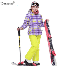 Лыжный костюм Detector для мальчиков и девочек, комплект толстой зимней одежды, спортивная детская одежда, куртка для сноуборда и штаны, лыжная куртка 2024 - купить недорого