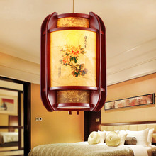 Lâmpada de led clássica estilo chinês gms001, luminária com pingente de madeira café, estilo rústico criativo e27, para corredor, varanda e escadas 2024 - compre barato