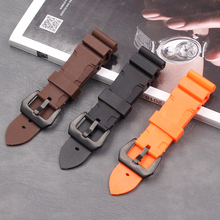 Watch accessories men's silicone strap 24mm 26mm for Panerai ladies outdoor sports waterproof rubber strap buckle 2024 - buy cheap