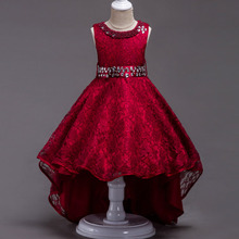 Новинка 2020, праздничное платье для девочек, официальное платье с вышивкой для подружки невесты, свадебное кружевное рождественское бальное платье принцессы для девочек, детское платье 4-14 лет 2024 - купить недорого
