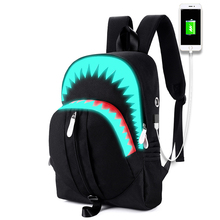 Luminous shark School Backpack women Bagpack Children School Bags for Teenage girls boys Laptop Backpacks men Travel bag rugzak 2024 - buy cheap