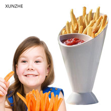 XUNZHE Dinnerware Sets Potato Tool 2 in 1 French Fry Cone with Dipping Cup bowl Kids party supplies 2024 - buy cheap