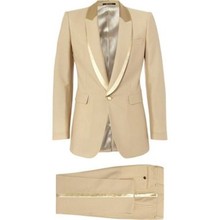 Latest Coat Pant Designs Shawl Lapel Party Tuxedos Champagne 2 Pieces Men Suits Custom Wedding Men Suit Sets (Jacket+Pants) 2024 - buy cheap