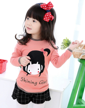 2019 NEW Spring brand girls sweatshirt Cotton doll Kawaii Fashion children cartoon Tracksuit long t shirts kids tops hoodies 2024 - buy cheap