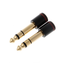 2 Pcs Copper 6.35mm Male Plug To 3.5mm Stereo Female Headphone Jack Audio Adapter 2024 - buy cheap
