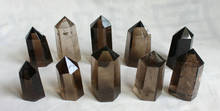 10 шт. натуральный дымчатый кварцевый кристалл с точками башня Obelisks полированный лечебный медитационный камень, Дымчатый камень 2024 - купить недорого