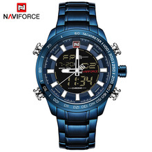 Naviforce marca de luxo dos homens esportes relógios de quartzo digital masculino relógio homem de aço completo militar do exército relógio de pulso à prova dwristwatch água 2024 - compre barato