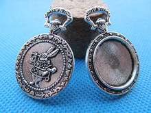 100pcs Antique Silver/Antique Bronze Vintage Rabbit Pocket Watch Base Setting Pendant Charm,20mm Cabochon/Cameo Tray Bezel 2024 - buy cheap