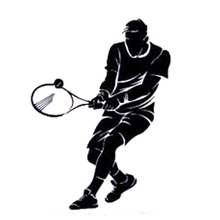 12,6 см * 17,2 см модные теннисисткой Спортивная Виниловая пленка для оклеивания автомобилей стикеры черный/серебристый S9-0412 2024 - купить недорого