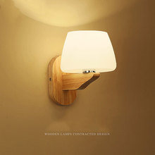 Luminária de parede moderna led 0049, iluminação simples de madeira para o quarto, sala de estar, estilo japonês, lâmpadas de madeira sólida 2024 - compre barato