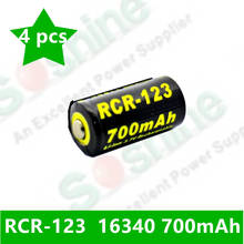 4 pcs Soshine Li-ion RCR123 16340  Battery Protected 700mAh 3.7V lithium rechargeable batteries 2024 - buy cheap