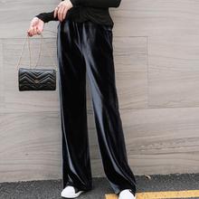 Women velvet long Pants Autumn Winter casual Warm wide leg pants Elastic Waist plus size 2XL office wear 2024 - buy cheap