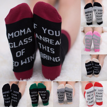 Custom wine socks If You can read this Bring Me a Glass of Wine Socks autumn spring fall Dobby Halloween Sock Drop ship 2024 - buy cheap