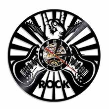 Rock Music Play Wall Clock with Seven Colors Luminous LED Vinyl Record Clocks 3D Decorative Hanging Music Wall Watch Home Decor 2024 - buy cheap