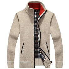 Men Sweaters Autumn Winter cashmere warm zipper pullover Sweaters casual man knitwear plus size M- XXXL 2024 - buy cheap
