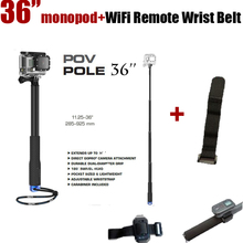 High Quality 36'' Aluminum sj4000 monopod go pro Selfie stick Monopod gopro + WiFi Wrist Belt for Gopro monopod Accessories 2024 - buy cheap