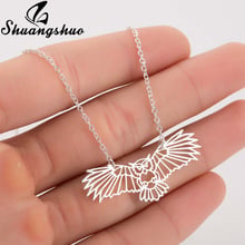 Shuangshuo Animal Owl Origami Necklace For Women Chokers Necklaces Stainless Steel Bird Pendant Chain Collier Femme 2024 - buy cheap