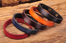 G370 Lot 5pcs Multi-Color Simply Stylish Single Band Genuine Leather Bracelet Wristband  New 2024 - buy cheap