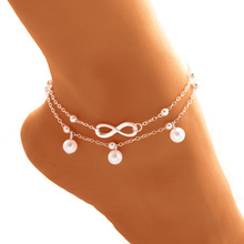 Fashion jewelry Anklets Simulated Pearl Charm Beads Ankle Bracelets For Women Leg Chain Barefoot Sandals Foot Jewelry Accessorie 2024 - buy cheap