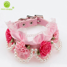 Collar de encaje Floral a la moda para mascota, accesorios de boda para perro, collares de cristal para Perros y gatos, joyería, productos para mascotas 2024 - compra barato