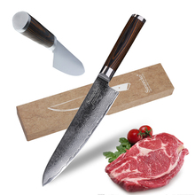 VG10 SUNNECKO Professional Chef Faca de Cozinha de Qualidade Superior Japonês Aço Damasco Blade 8 polegada Cozinhar Ferramentas Punho de Madeira de Cor 2024 - compre barato