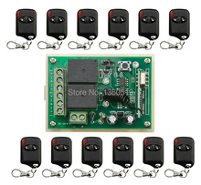 Sistema de interruptor com controle remoto sem fio, 12v, 2 canais, telescópico, 1 * receptor + 12 * transmissores olho de gato, para portão de garagem