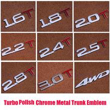 New Bumper Sticker Metal Emblem Decal Turbo TSI Rear Trunk Trim Badge Polish Chrome Red 1.5T 1.6T 1.8T 2.0T 2.2T 2.4T 2.5T 3.0T 2024 - buy cheap
