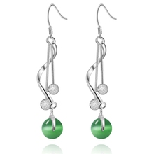 shiny beads green bead Top quality free shipping silver plated Earrings for women fashion jewelry /GJTCYGVJ FYAAHOLQ 2024 - buy cheap