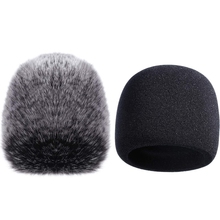 Mic Cover Sponge Microphone Windscreen For Blue Yeti, Yeti Pro Condenser Microphone (Sponge And Furry Windscreen, 2 Pack) 2024 - buy cheap