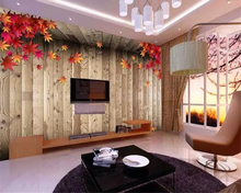 Фотообои Beibehang под заказ роспись ретро ностальгические романтические модные кленовые листья с древесной текстурой обои 3d обои 2024 - купить недорого