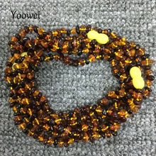 Yoowei colar âmbar natural para presente, miçanga irregular, cor báltica, em camadas, pulseira joia, colar longo 2024 - compre barato
