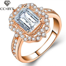 Anéis cc para mulheres de luxo zircônia cúbica diamante pedra quadrada acessórios de casamento e noivado cc2150 2024 - compre barato