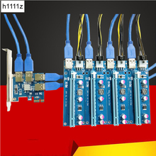 Tarjeta elevadora PCIe PCI-E de 1 a 4 pulgadas, Cable de datos SATA a Fuente de alimentación de 6 pines para minería de máquina BTC, 1x a 16x, USB 3,0, nueva 2024 - compra barato
