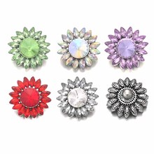 Wholesale w433 Flower 3D 18mm 20mm metal snap button for Bracelet Necklace Interchangeable Jewelry Women accessorie findings 2024 - buy cheap