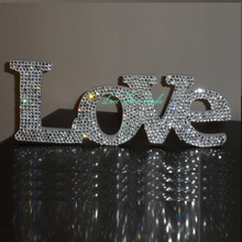Free shipping 17.5" wide X 7" tall  Swarovski Crystal "LOVE" standing love sign 2024 - compre barato